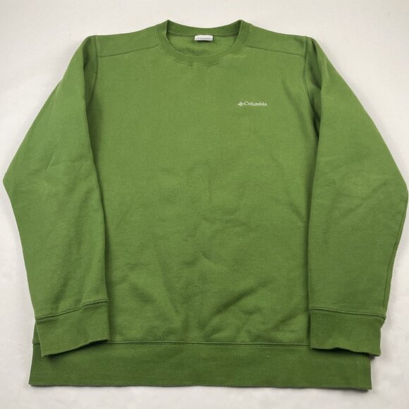 Columbia Sweatshirt Men’s L Green Fleece Crew Neck Pullover Casual Outdoor - Picture 1 of 9